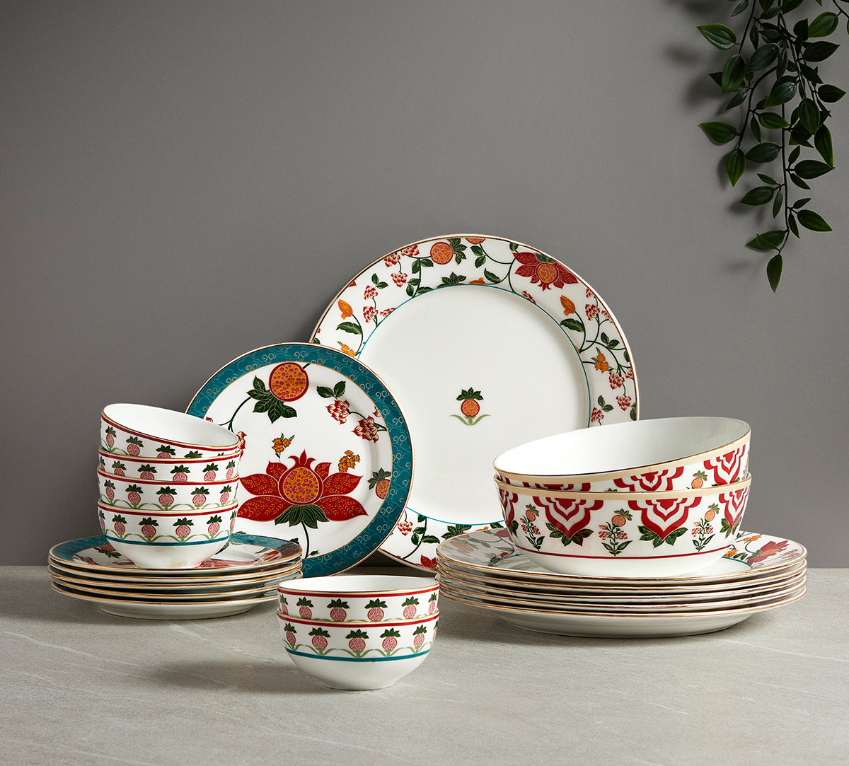 Buy Blushed Orchard Dinner Set A Touch of Romance – Clay Craft India