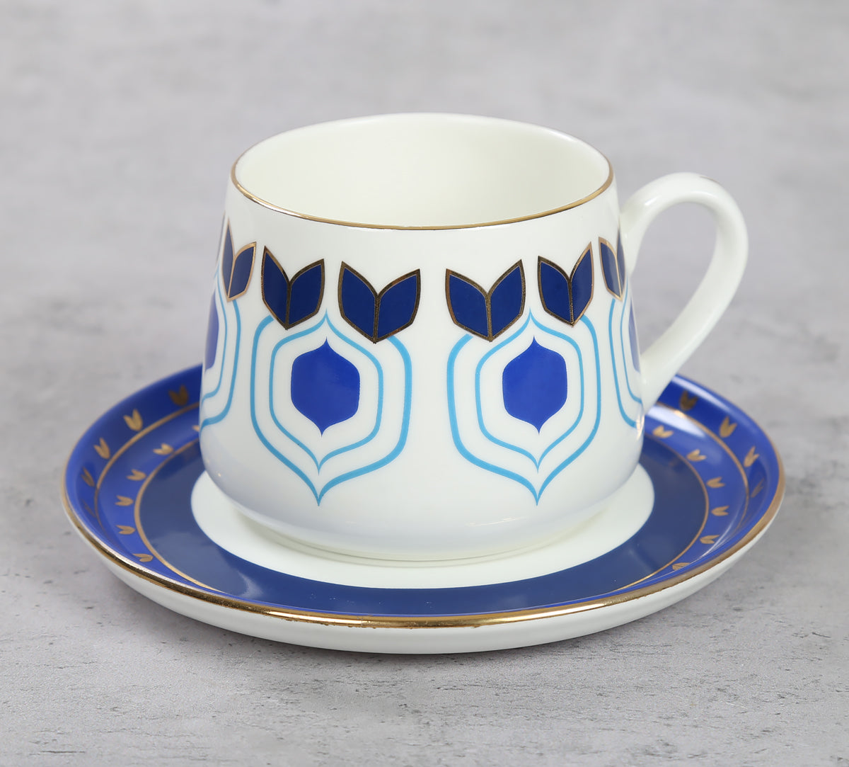 India Circus Botanical Elegance Cup and Saucer Set of 8