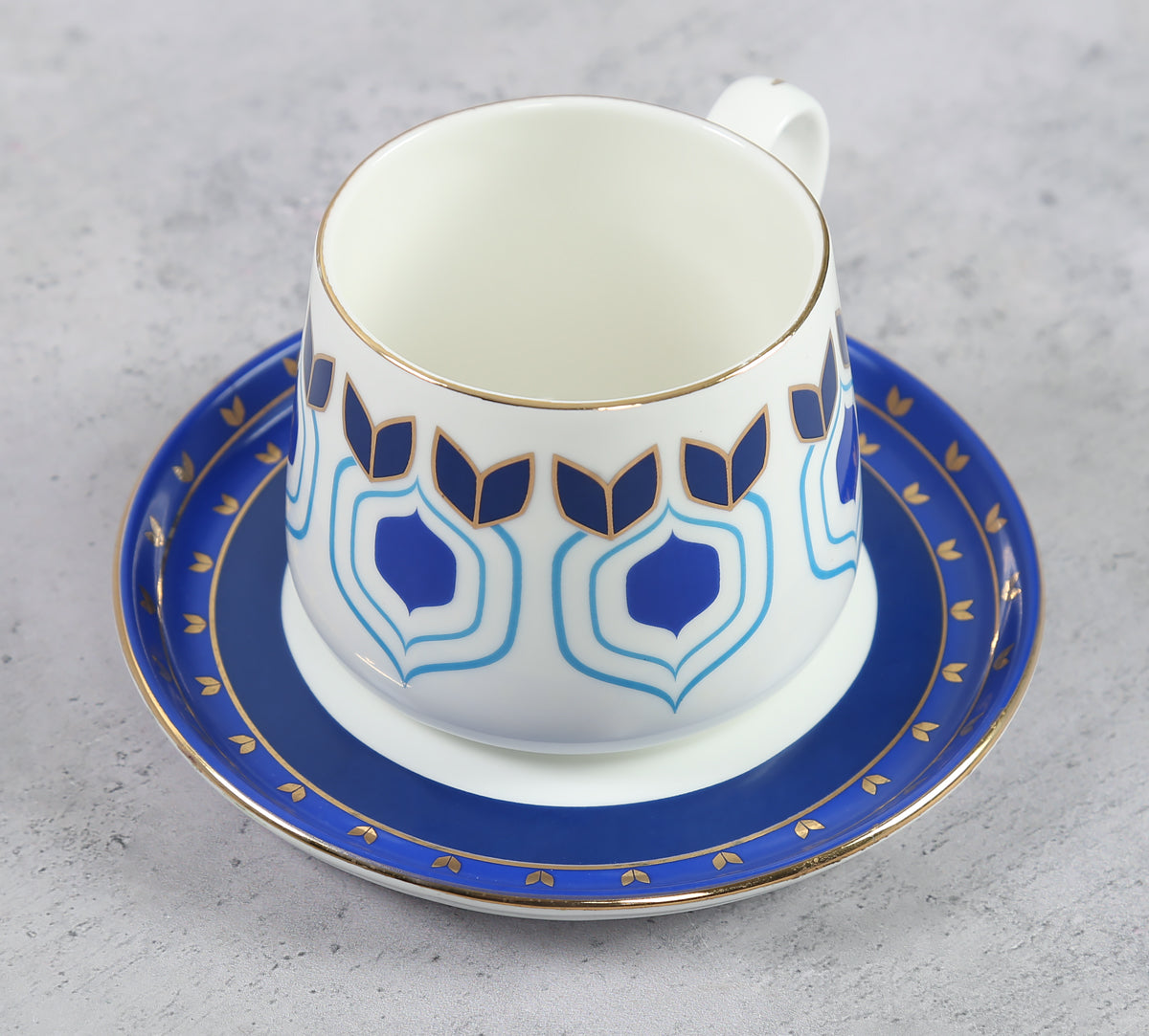 India Circus Botanical Elegance Cup and Saucer Set of 8