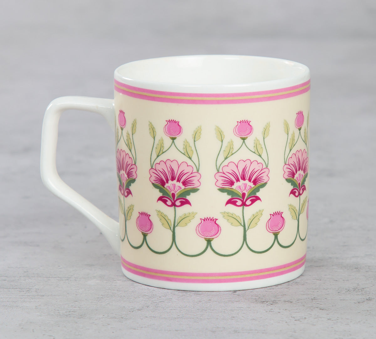 India Circus Rose Mallow Coffee & Tea Mug Set of 6, 200ml Each