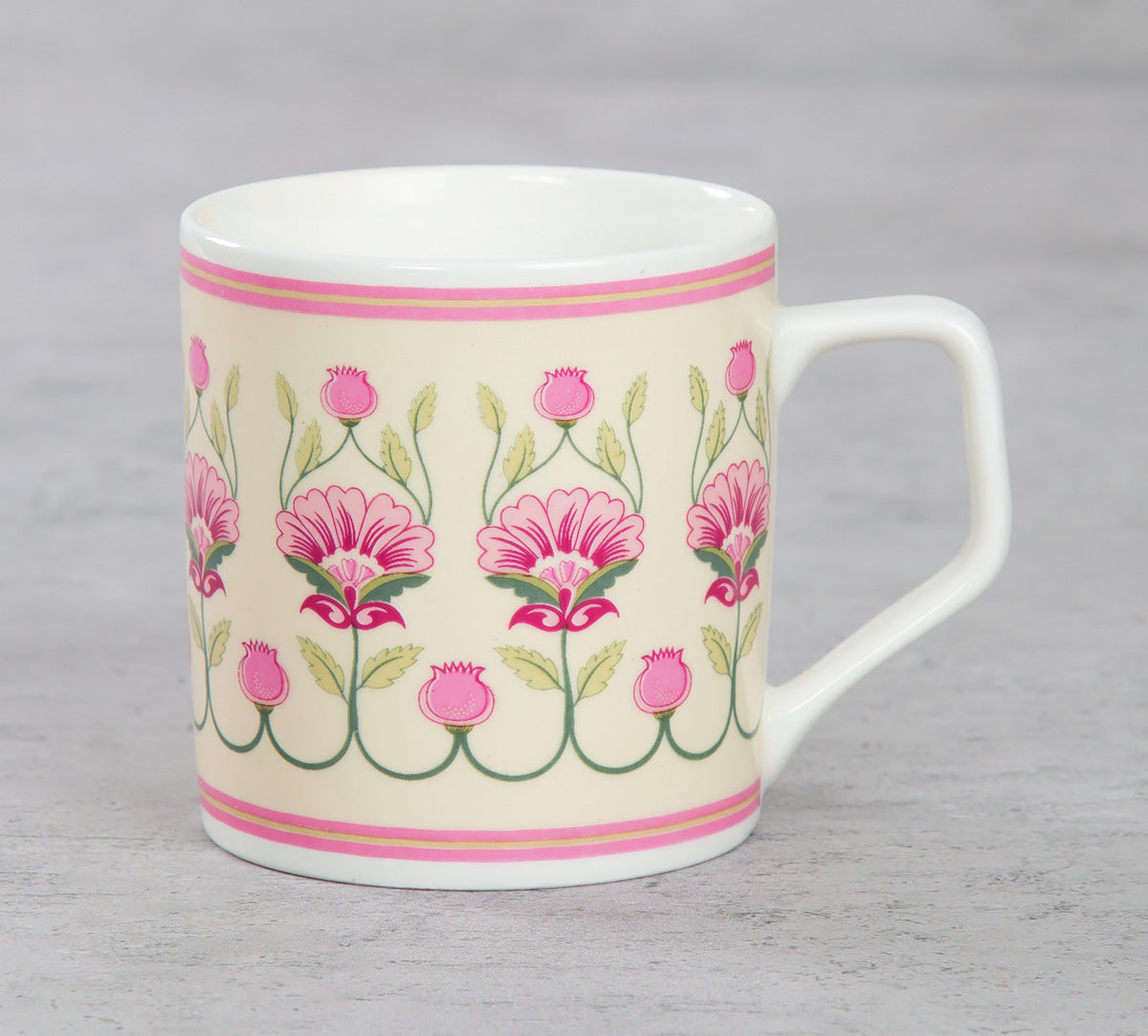 India Circus Rose Mallow Coffee & Tea Mug Set of 6, 200ml Each