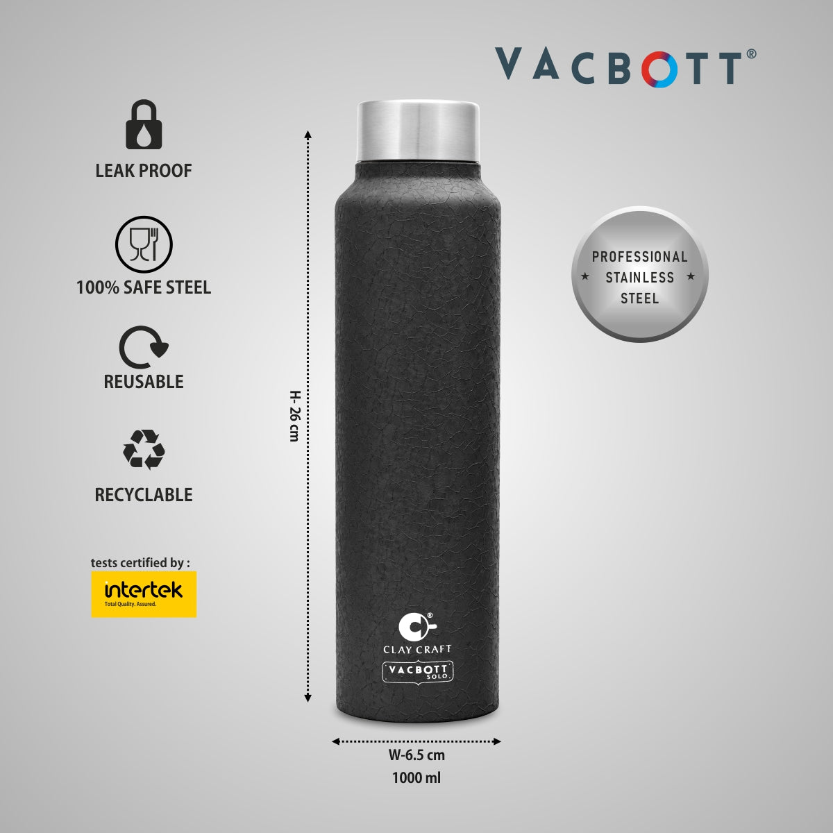 Vacbott Tetra Single Walled Non Insulated Water Bottle