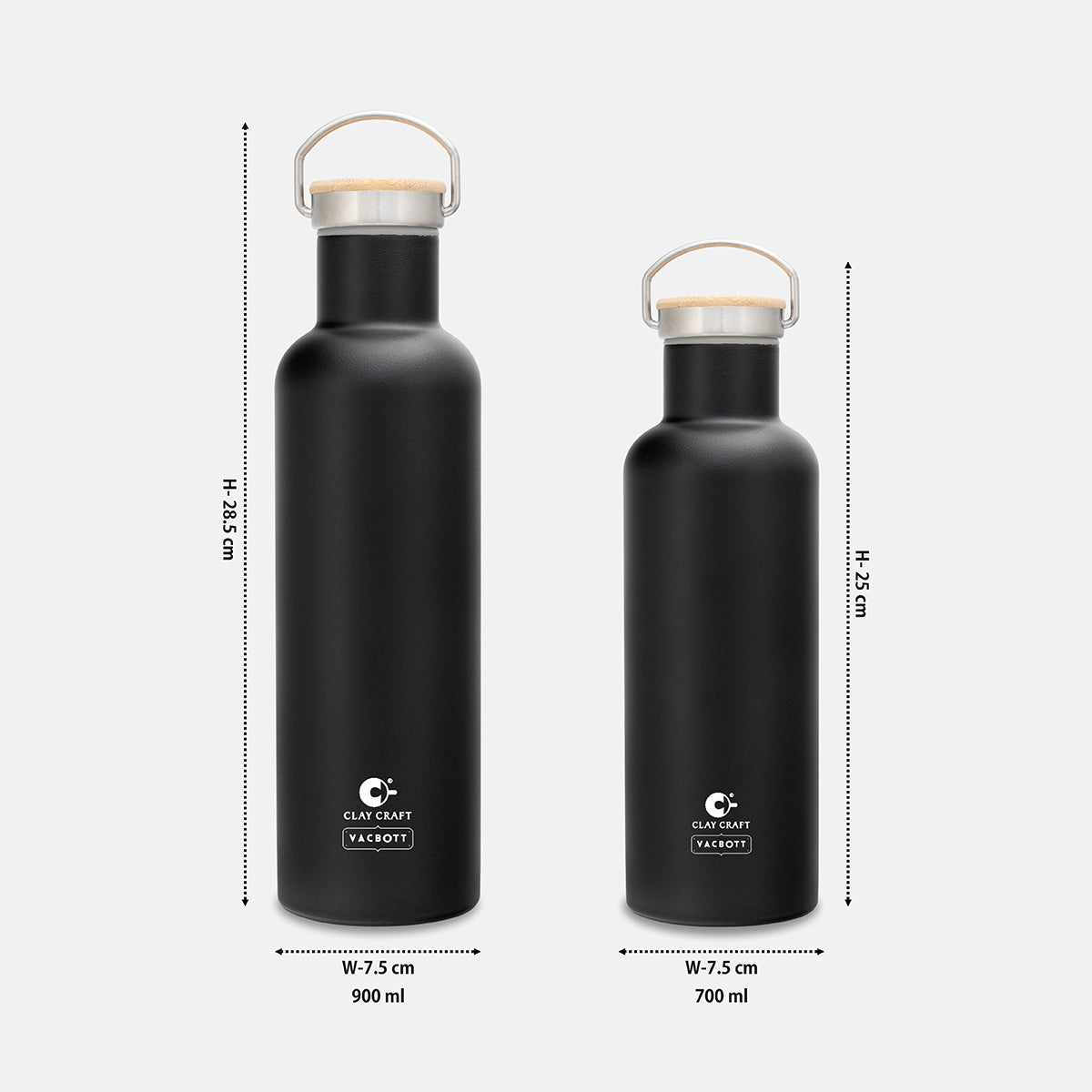 Vacbott Vaccum Bottle, Melissa Double Walled 24 Hours Hot and Cold Water Bottle, BIS Certified