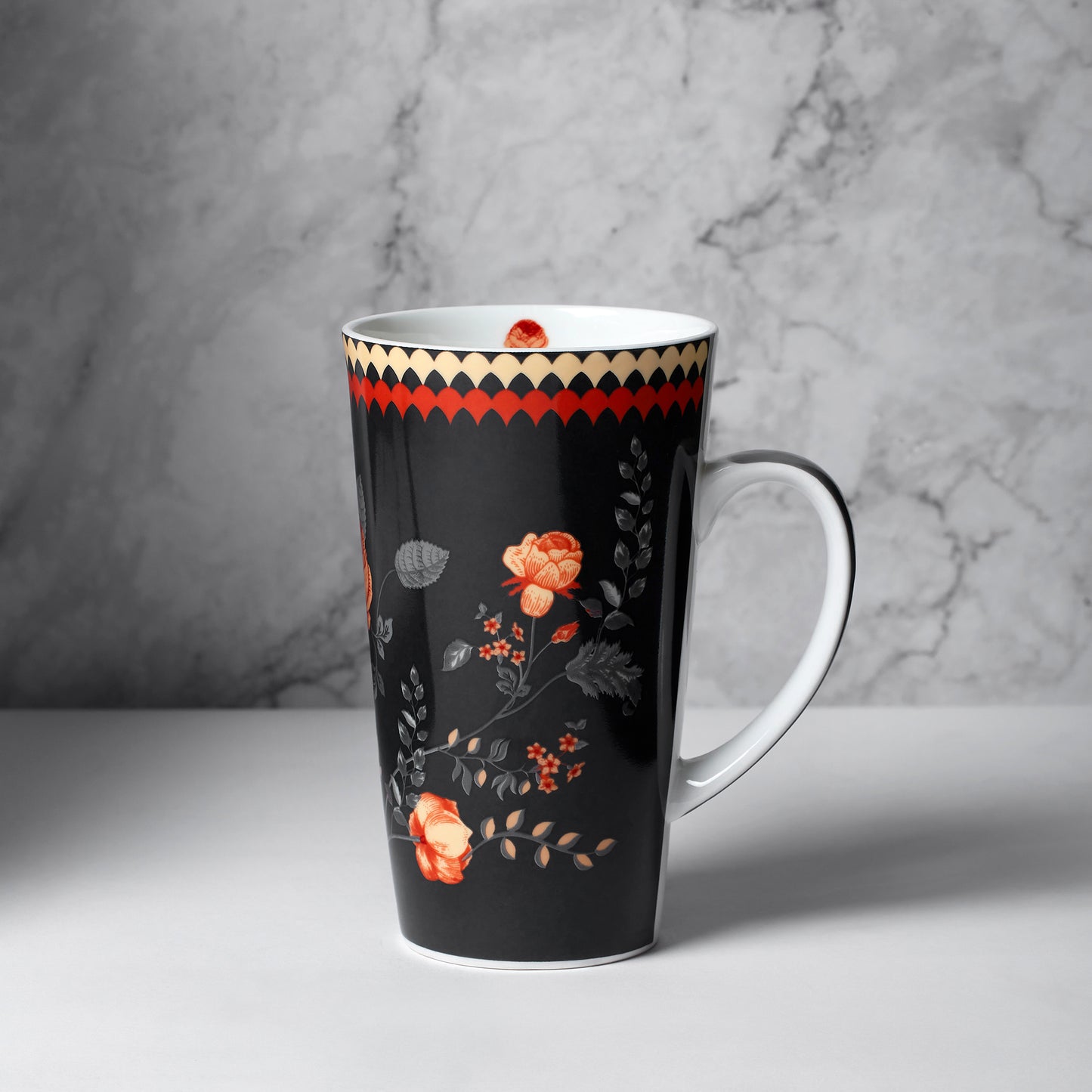 India Circus Onyx Elegance Tall Milk/ Coffee Mugs 600ml Set of 2