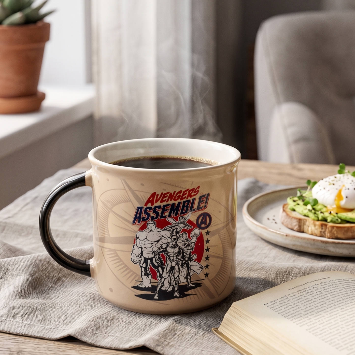 Marvel Avengers Assemble Pebble Ceramic Coffee & Milk Mug, 400ml