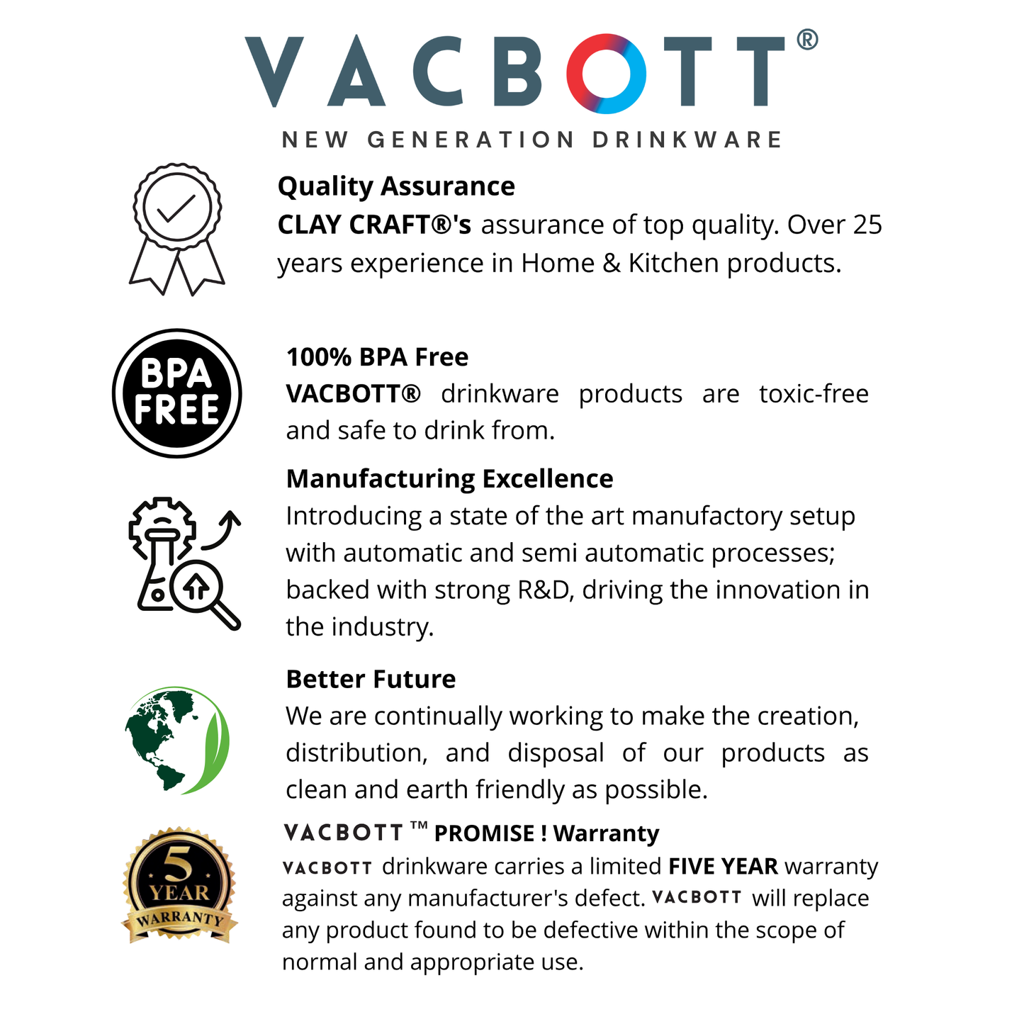 Vacbott Dyona Mug 400ml – PUF Insulated Double Walled | Leak-Proof Travel Mug