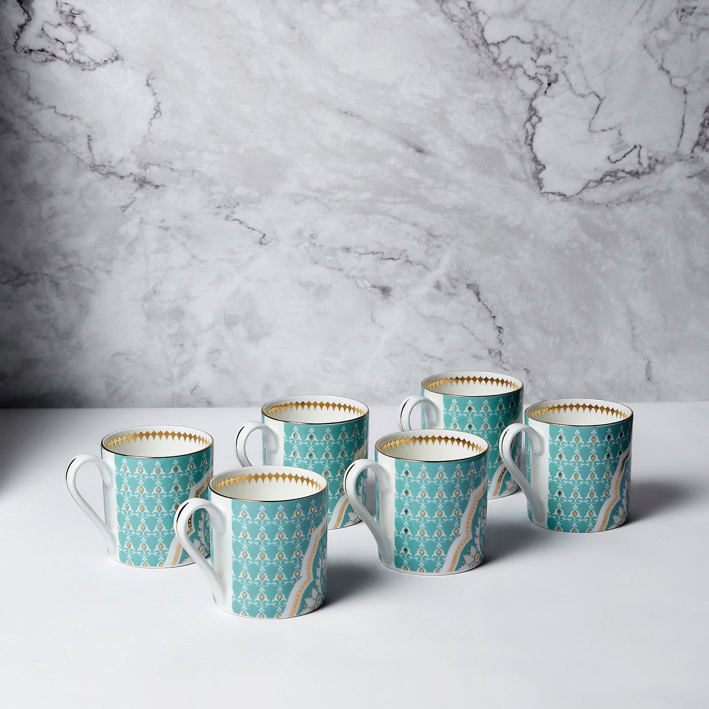 India Circus Regal Romance Melon Coffee Mug Set of 6