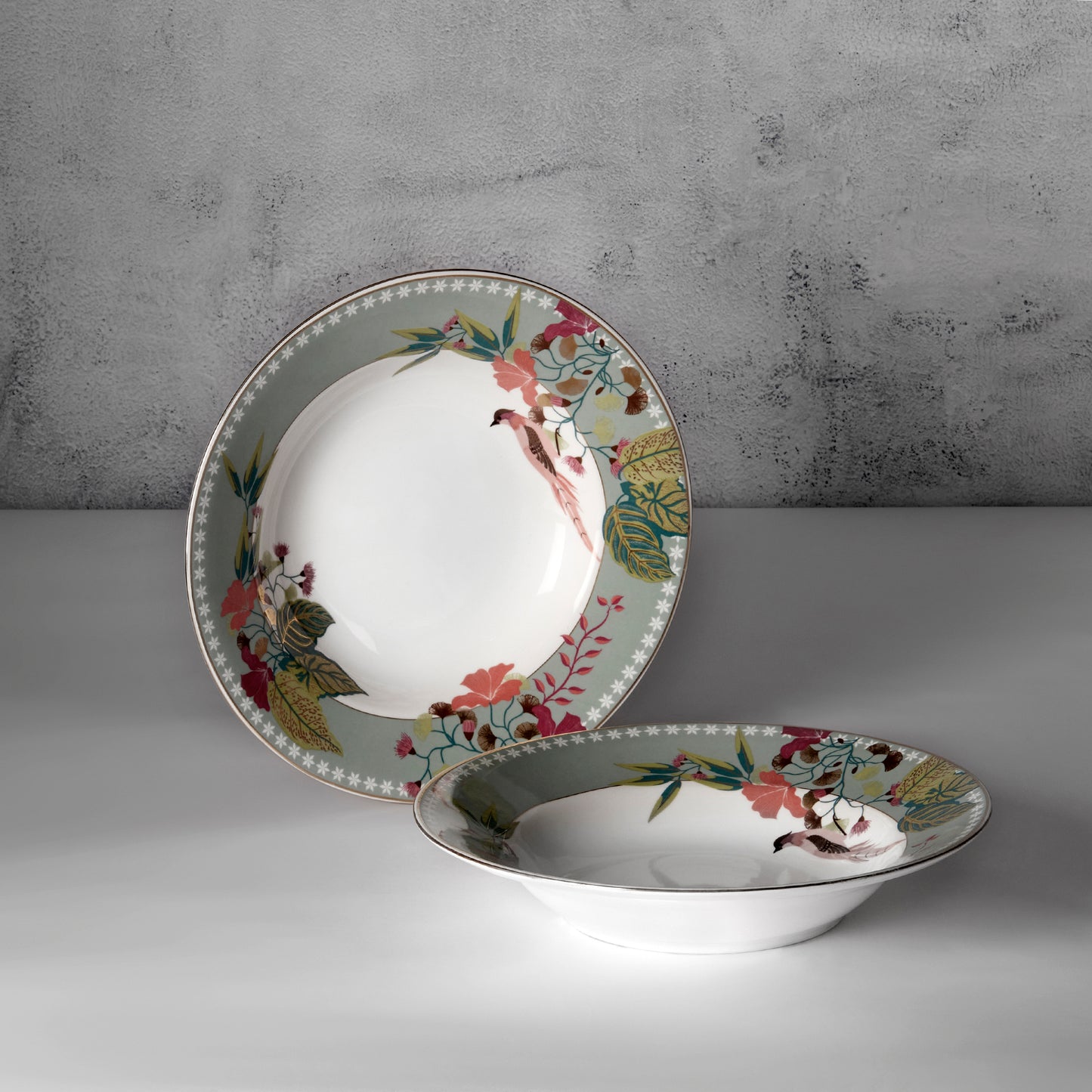 India Circus Grandeur Green Pasta Plate Set of 2