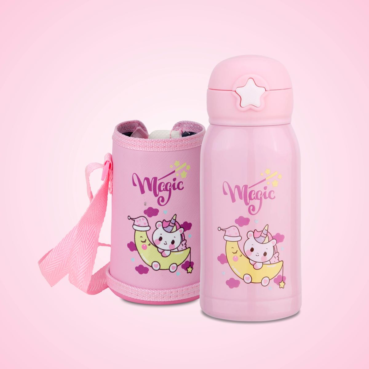 Vacbott Kids Bottle Vacuum Insulated Double Walled Water Bottle 18 Hrs Hot & 24 Hrs Cold Stainless Steel Flask, BIS Certified, 550ml