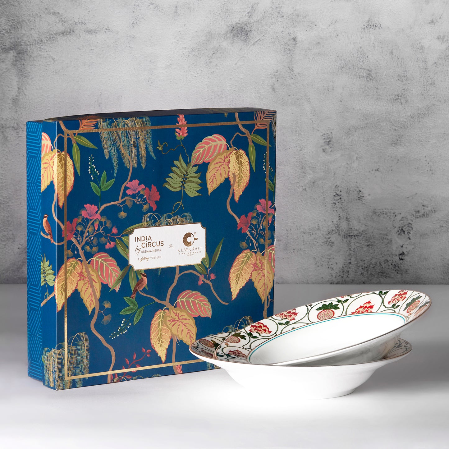 India Circus Blushed Orchard Pasta Plate Set of 2