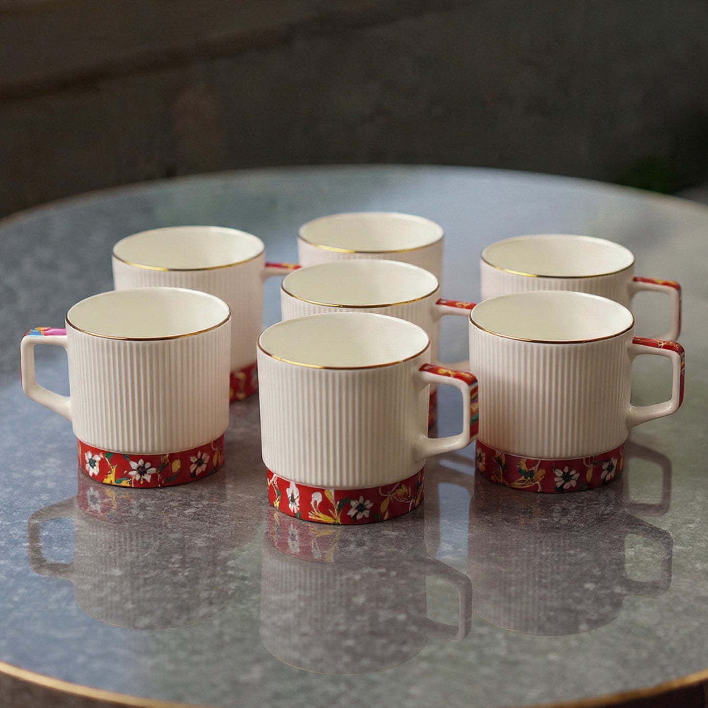 JCPL Charles Manor Coffee & Tea Mugs Set of 6, 230 ml (MS402)