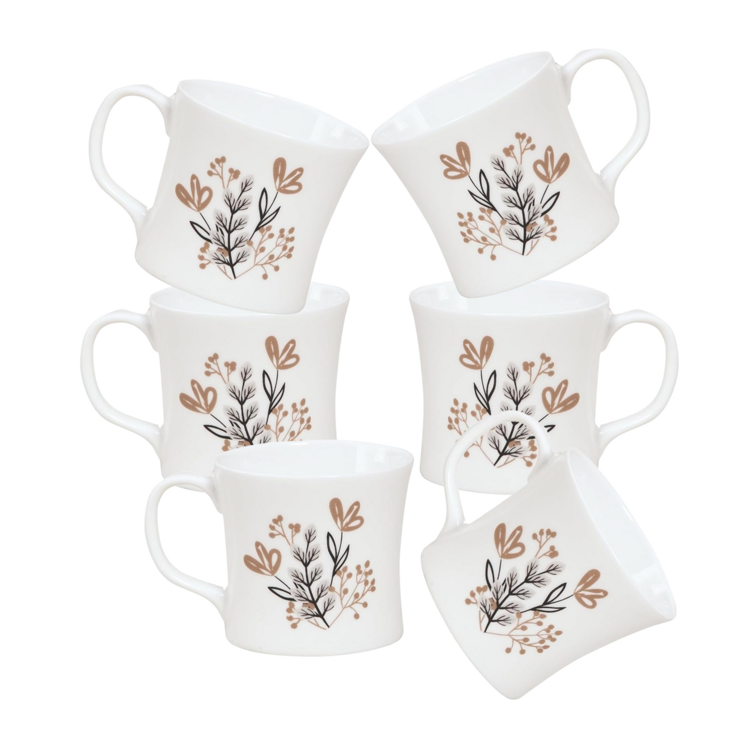 Liza Microwave Coffee & Tea Mugs, 140ml, Set of 6 (MW21)
