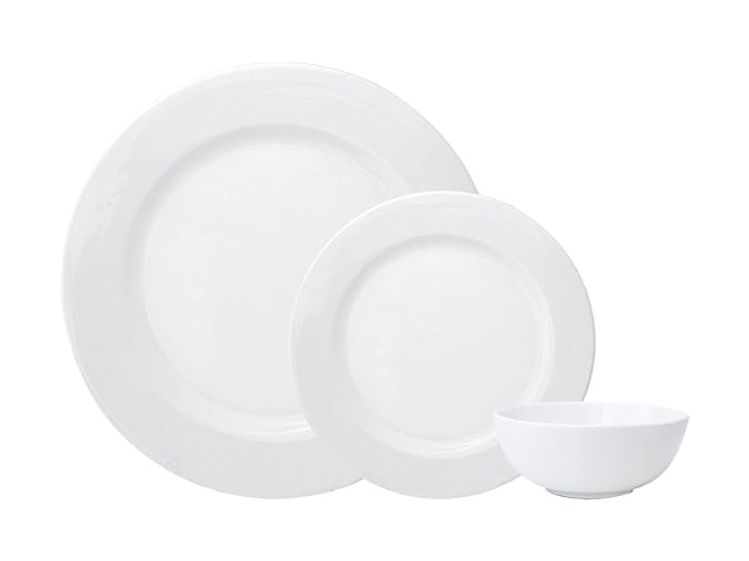 Clay Craft  Ceramic Dinner Set  Georgian White - 18 Pieces (Dinner Set 18 Pieces)