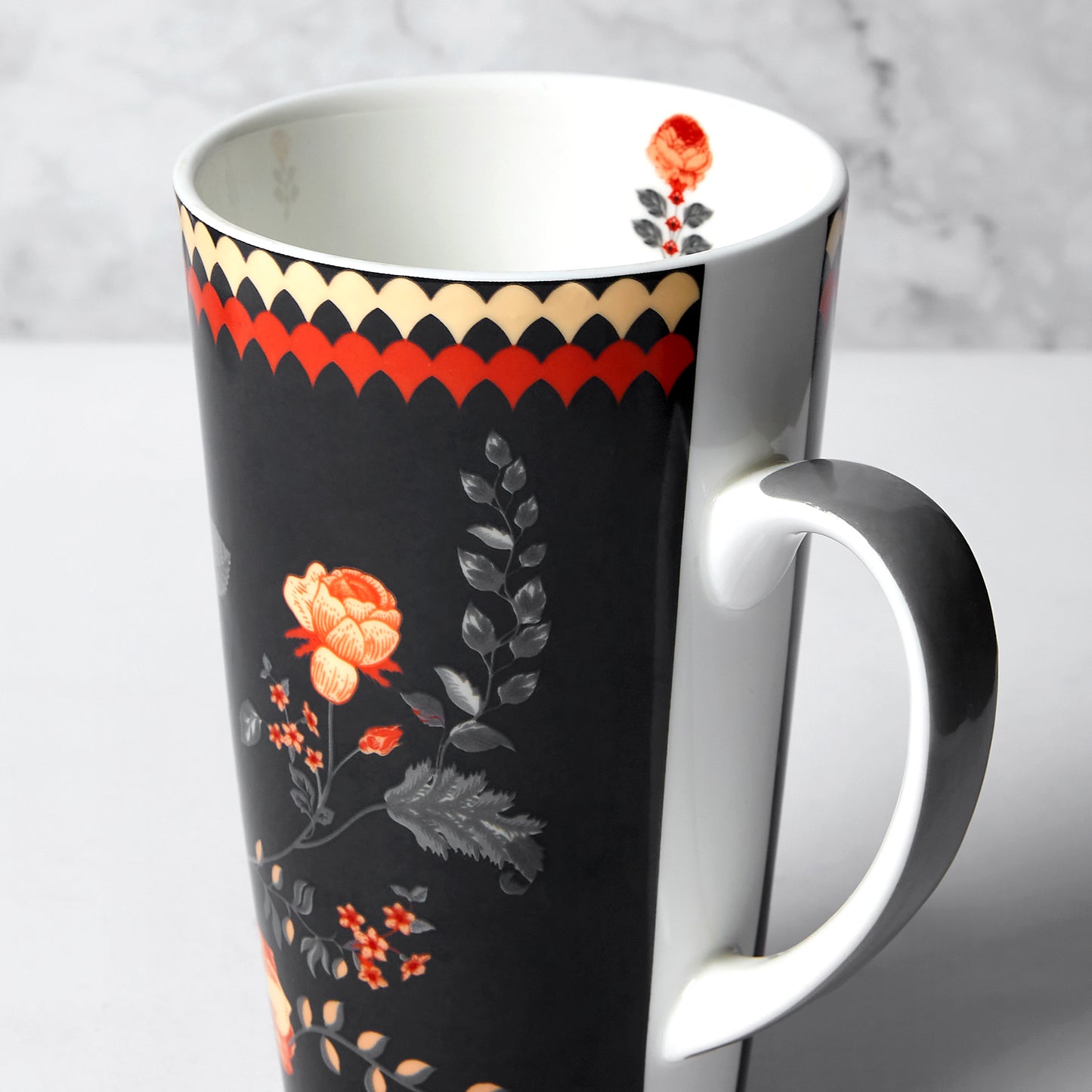 India Circus Onyx Elegance Tall Milk/ Coffee Mugs 600ml Set of 2