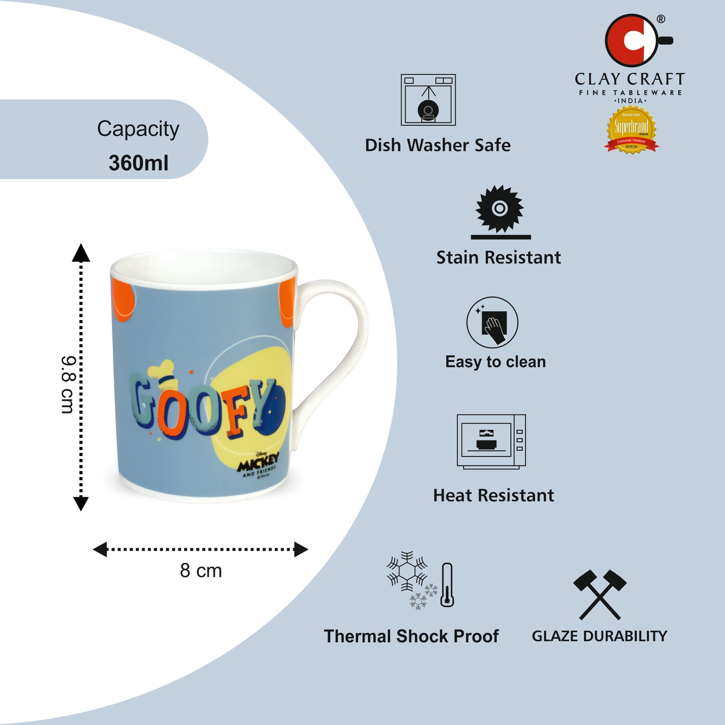 Disney Goofy Cartoon Print Coffee & Milk Mug 1 Piece (360ml)