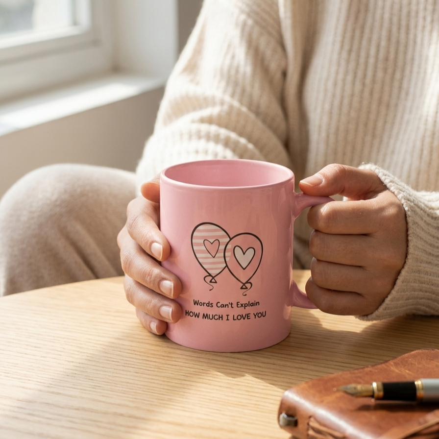 Swing Pebble Ceramic Coffee & Milk Mug with Printed Quotes, 350ml, (PB381)