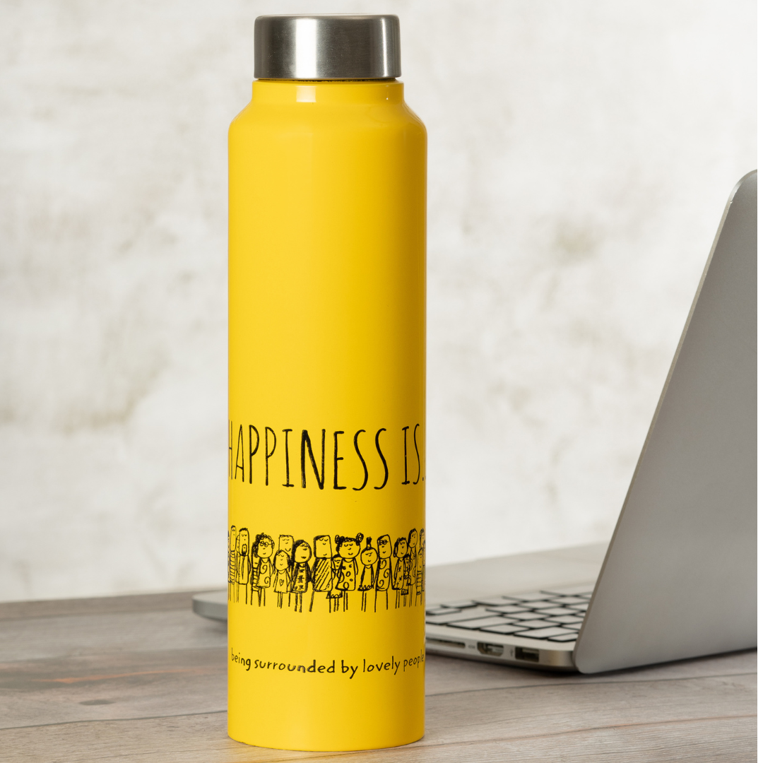 Vacbott Happiness is... Single Walled Non Insulated Water Bottle
