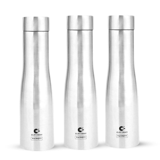Vacbott Petra Single Walled Non Insulated Water Bottle, 1000 ml, Set of 3