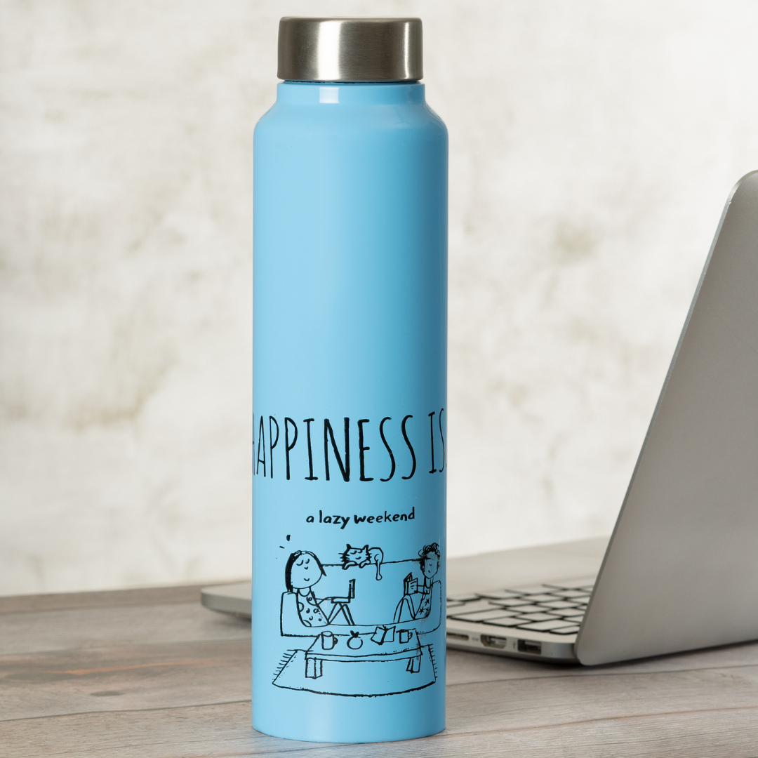 Vacbott Happiness is... Single Walled Non Insulated Water Bottle