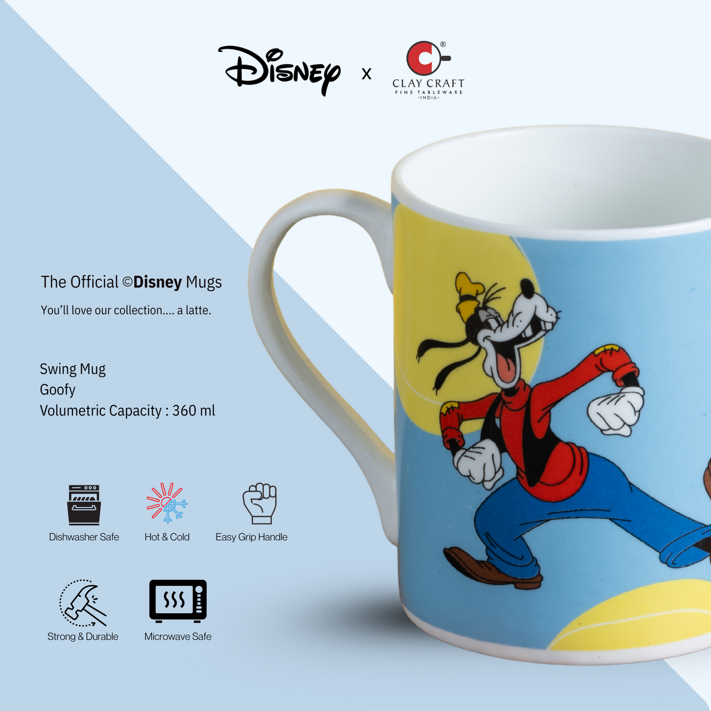 Disney Goofy Cartoon Print Coffee & Milk Mug 1 Piece (360ml)