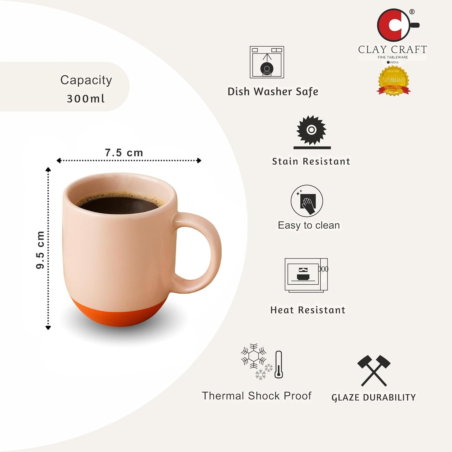 Paco Pebble Pacha Coffee/Milk Mug | Set of 2 (300ml Each, Pink, DT1)