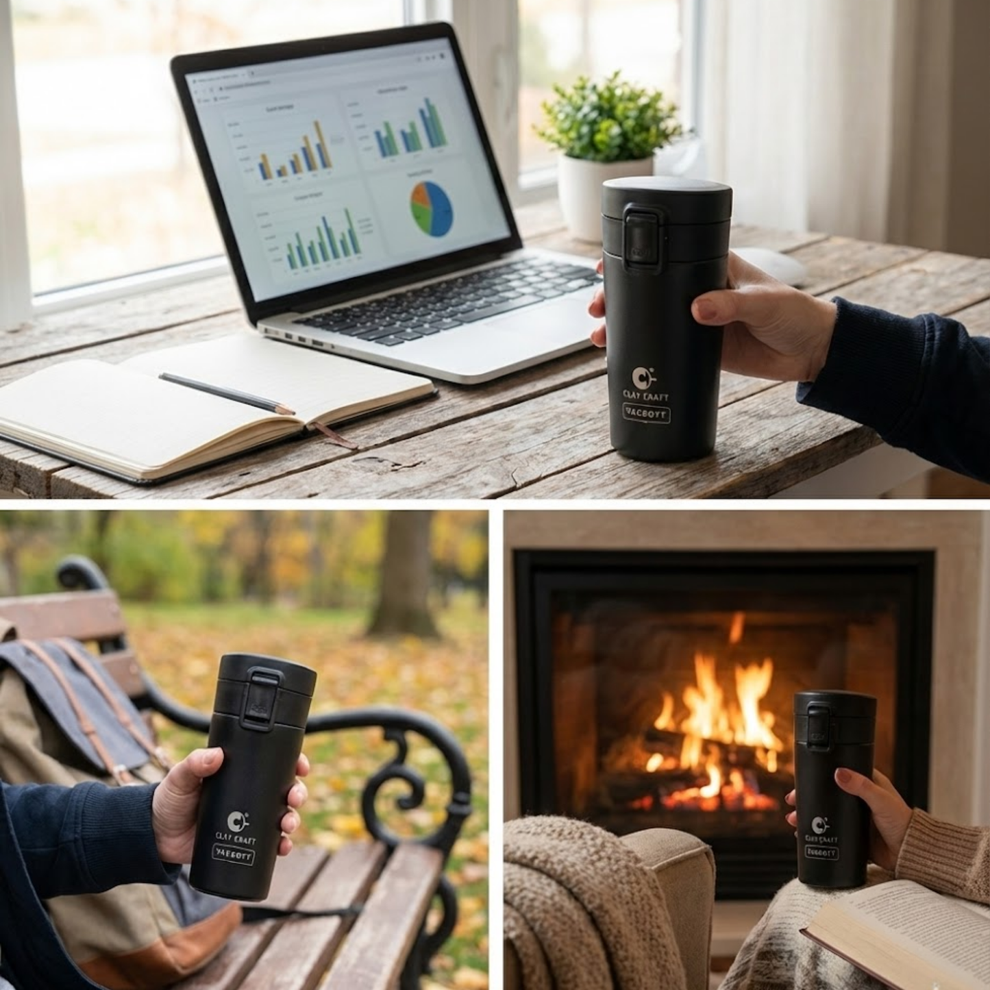 Vacbott Vacuum Insulated Caferoma Tumbler Double Walled 24 Hours Hot and Cold Mug 380 ml