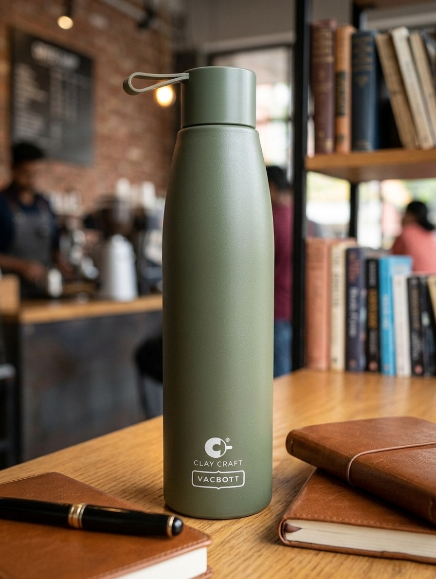 Vacbott Vacuum Bottle, Alpha 18 Hours Hot & 24 Hours Cold Water Bottle Vacuum Insulated Hot & Cold Flask, Black Velvet. BIS Certified