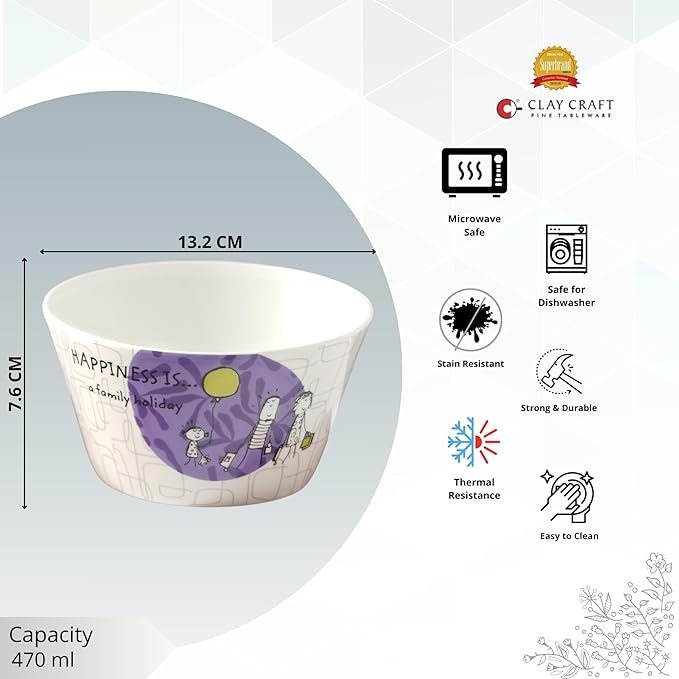 Happiness Nikko Japanese Style Snack & Cereal Bowl Set of 4 (Delight)