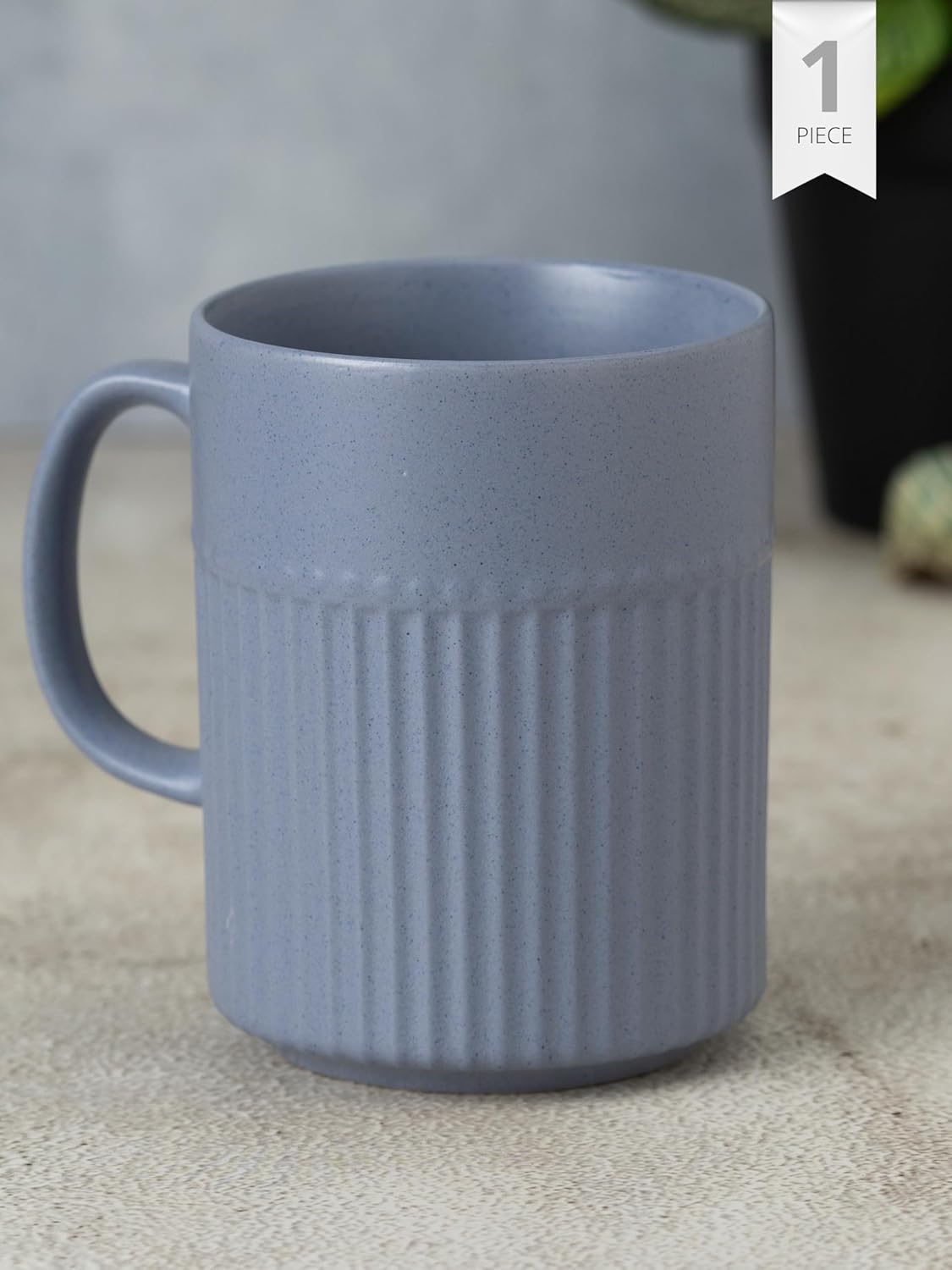 Crimson Matte Pebble Blue Coffee/ Milk Mug, 1 Piece, 350 ml