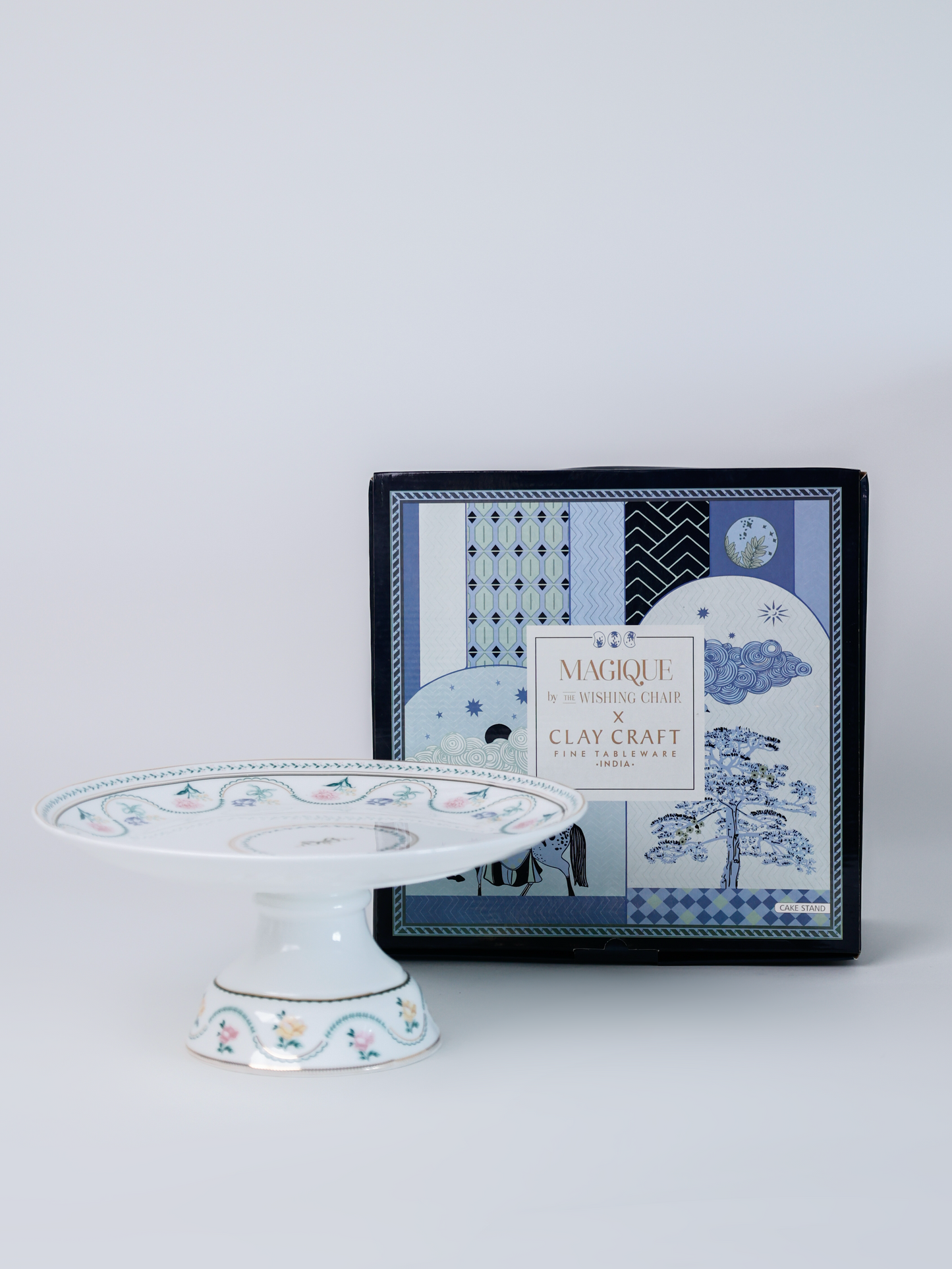 Magique by The Wishing Chair x Clay Craft, Emerald Ribbon Urmi Cake Stand, 1 Piece (T03)