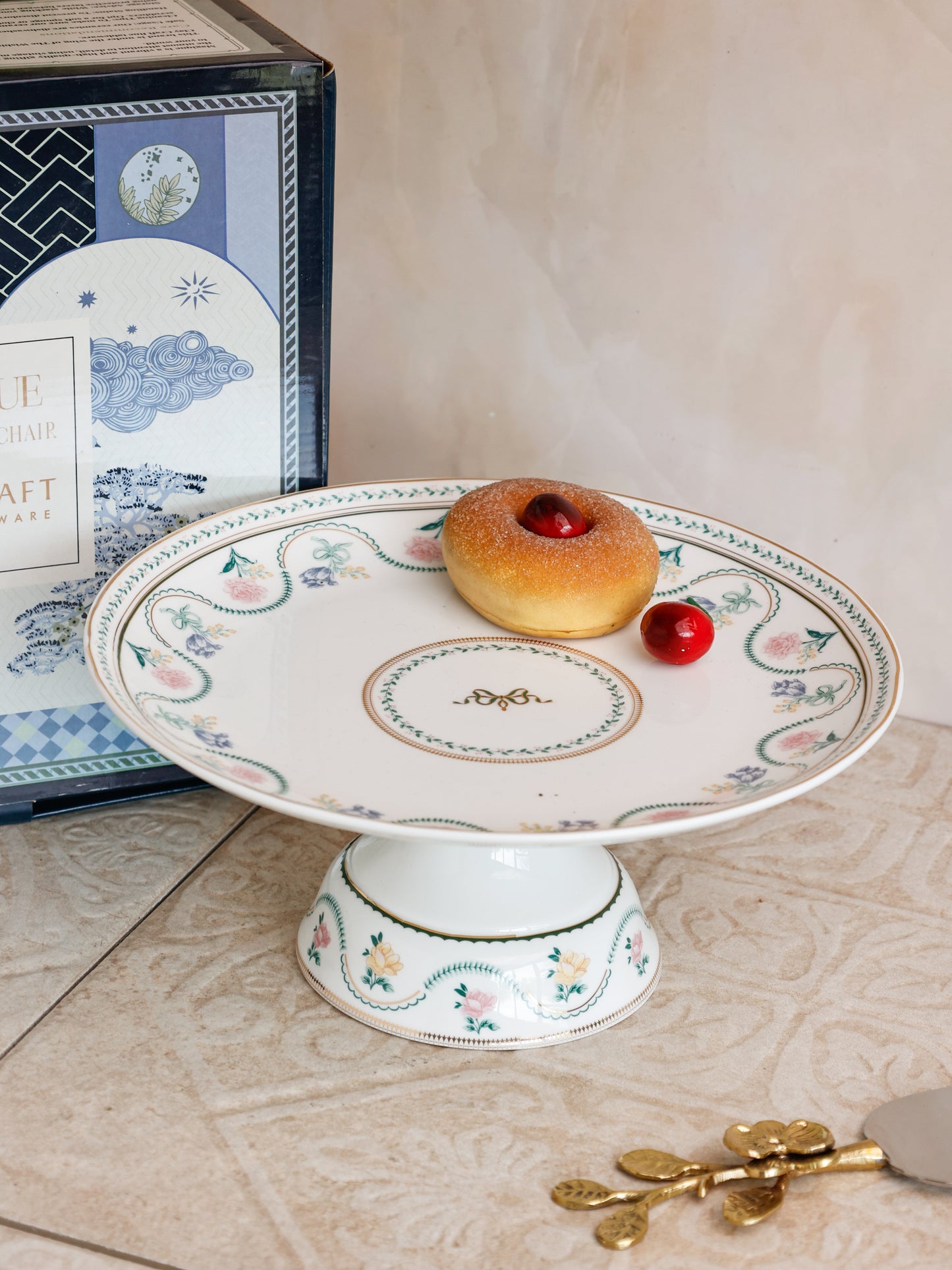 Magique by The Wishing Chair x Clay Craft, Emerald Ribbon Urmi Cake Stand, 1 Piece (T03)