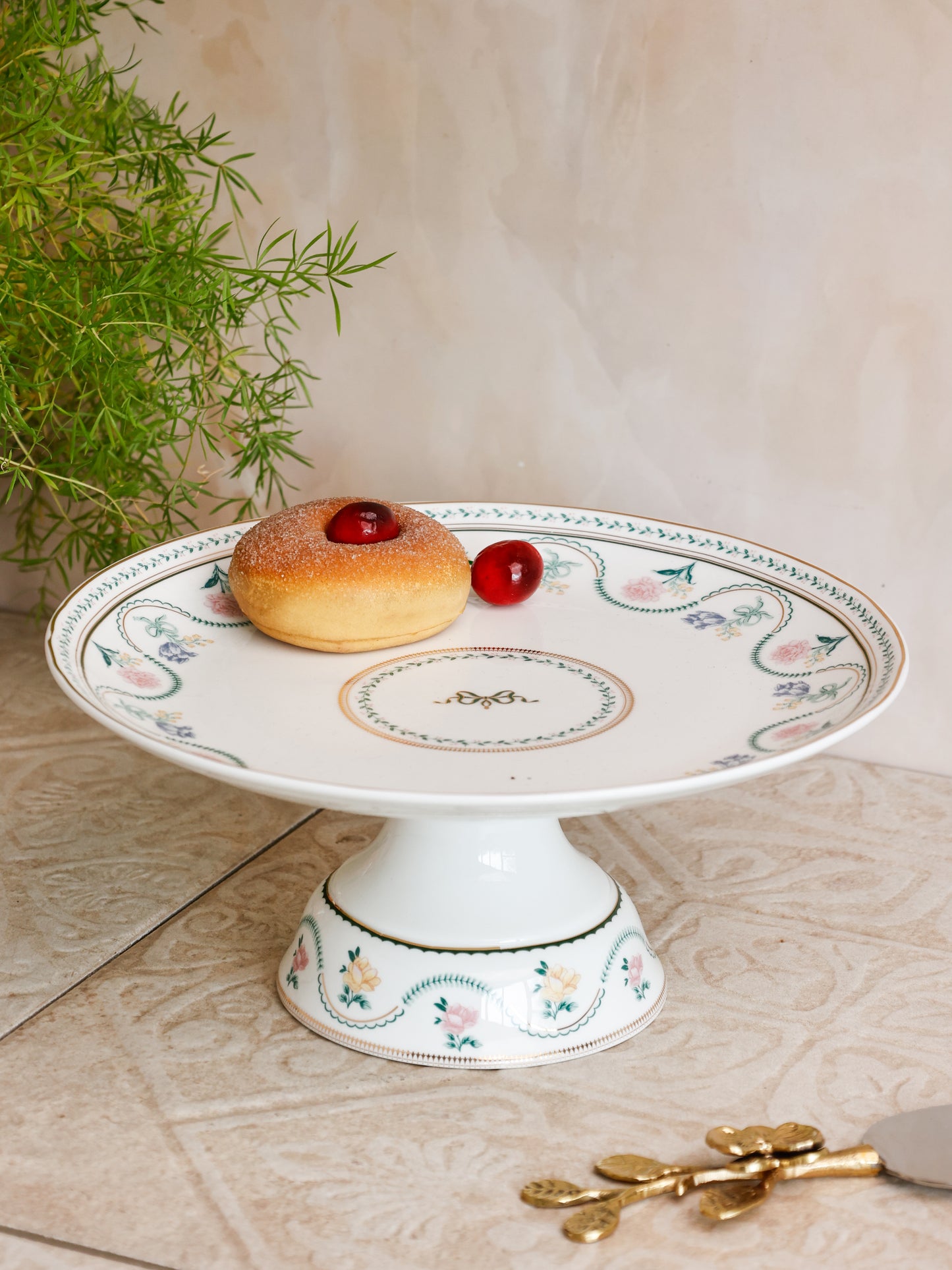 Magique by The Wishing Chair x Clay Craft, Emerald Ribbon Urmi Cake Stand, 1 Piece (T03)