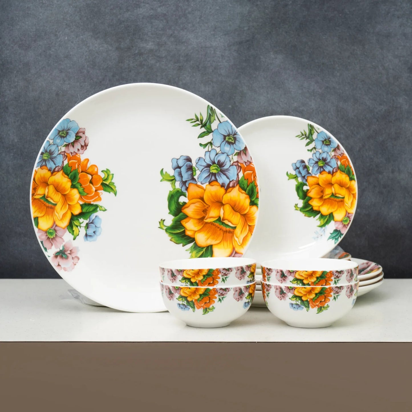 Ceramic Eco4 Dinner Set (Set of 12), for Family of 4, Dinner Set Ceramic