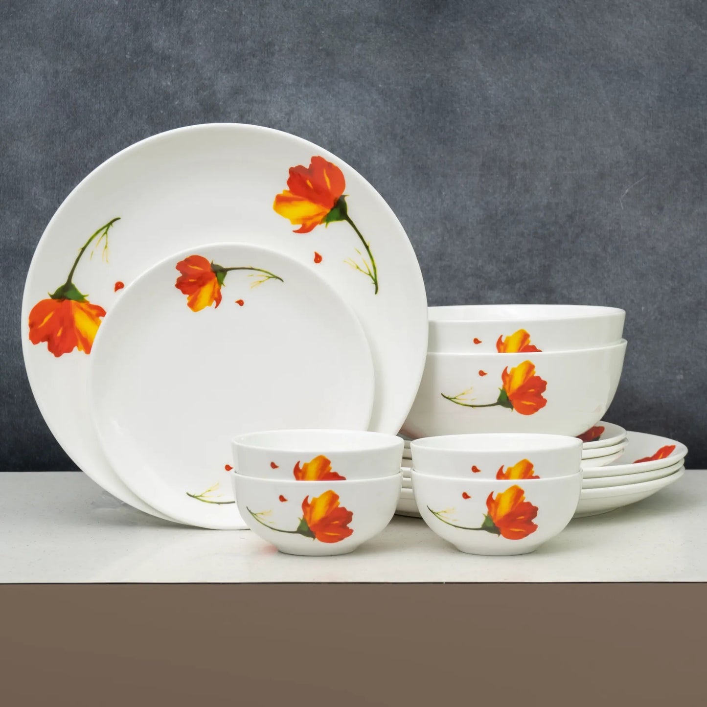 Ceramic Eco3 Dinner Set (Set of 14), for Family of 4, Dinner Set Ceramic