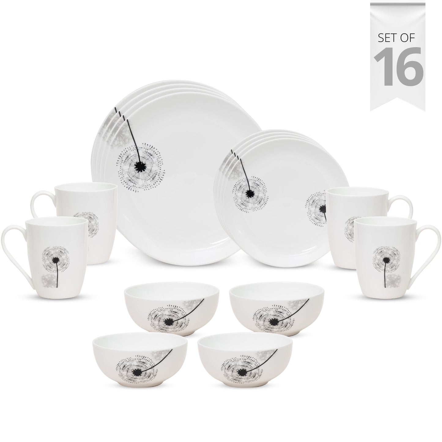 Ceramic Eco2 Dinner Set (Set of 16), for Family of 4, Dinner Set Ceramic