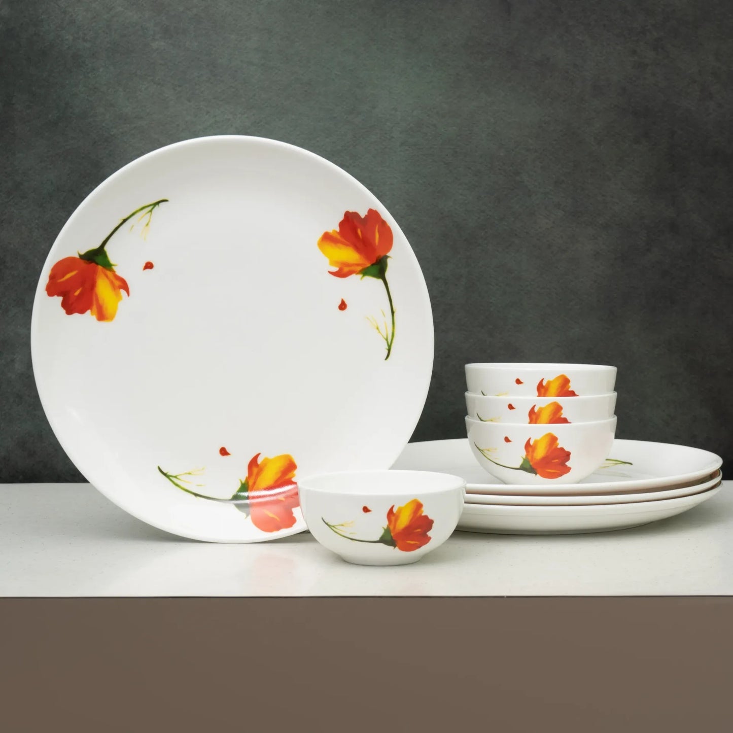 Ceramic Eco3 Dinner Set (Set of 8), for Family of 4, Dinner Set Ceramic