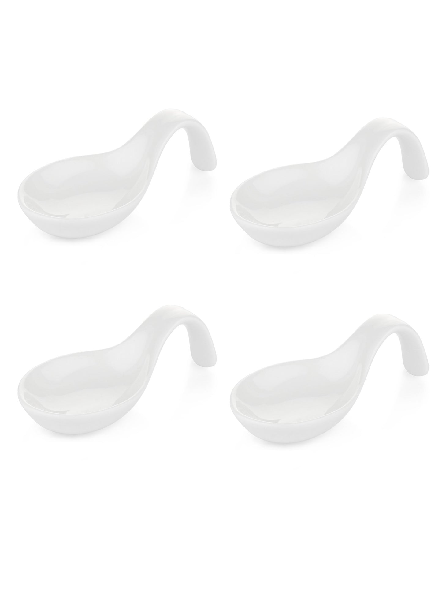 Clay Craft Basic Dessert Spoon - Solid White - 4 Pcs