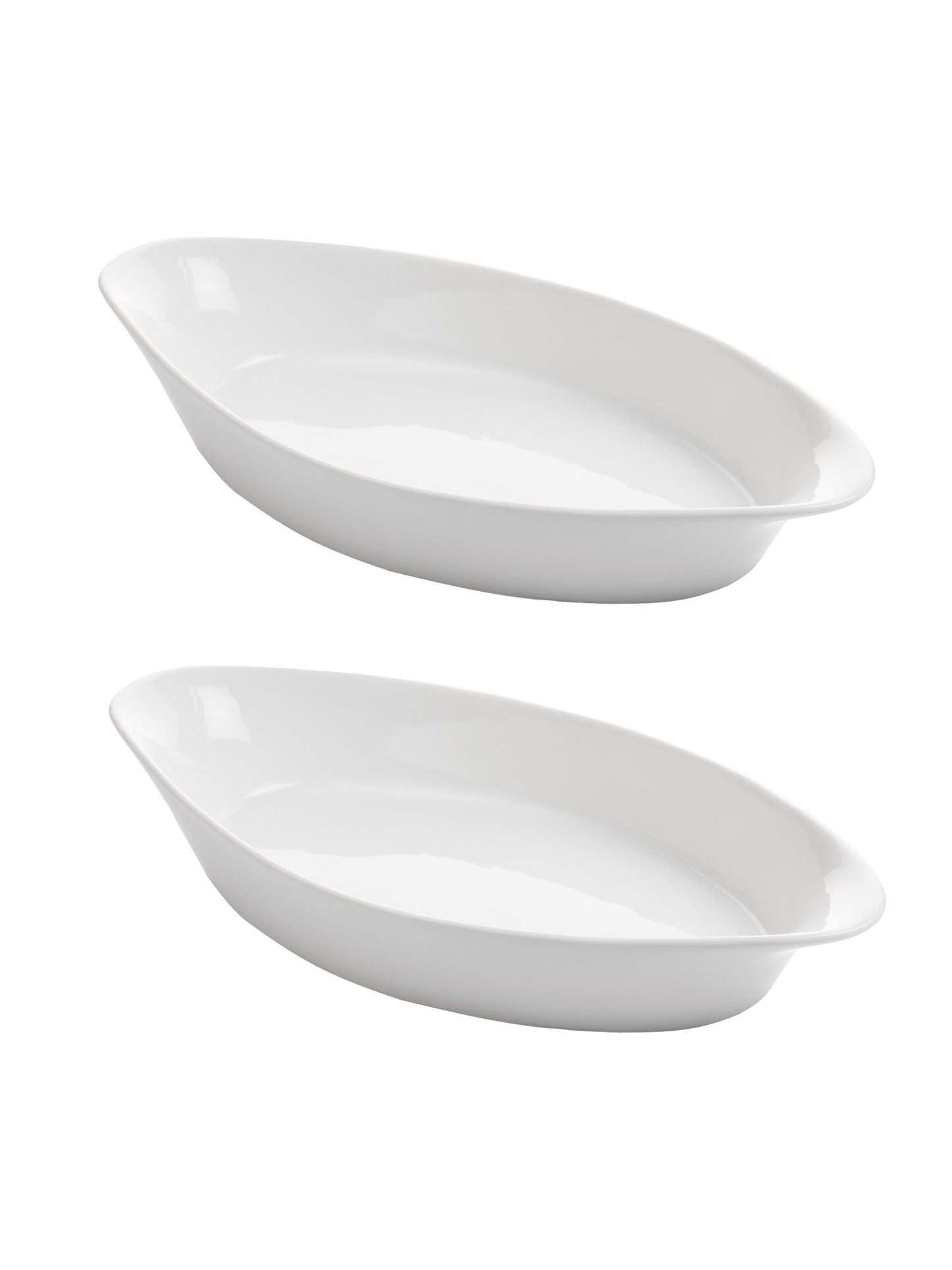 Clay Craft Basic Pie Dish Platter Solid White Plain - 2 PC