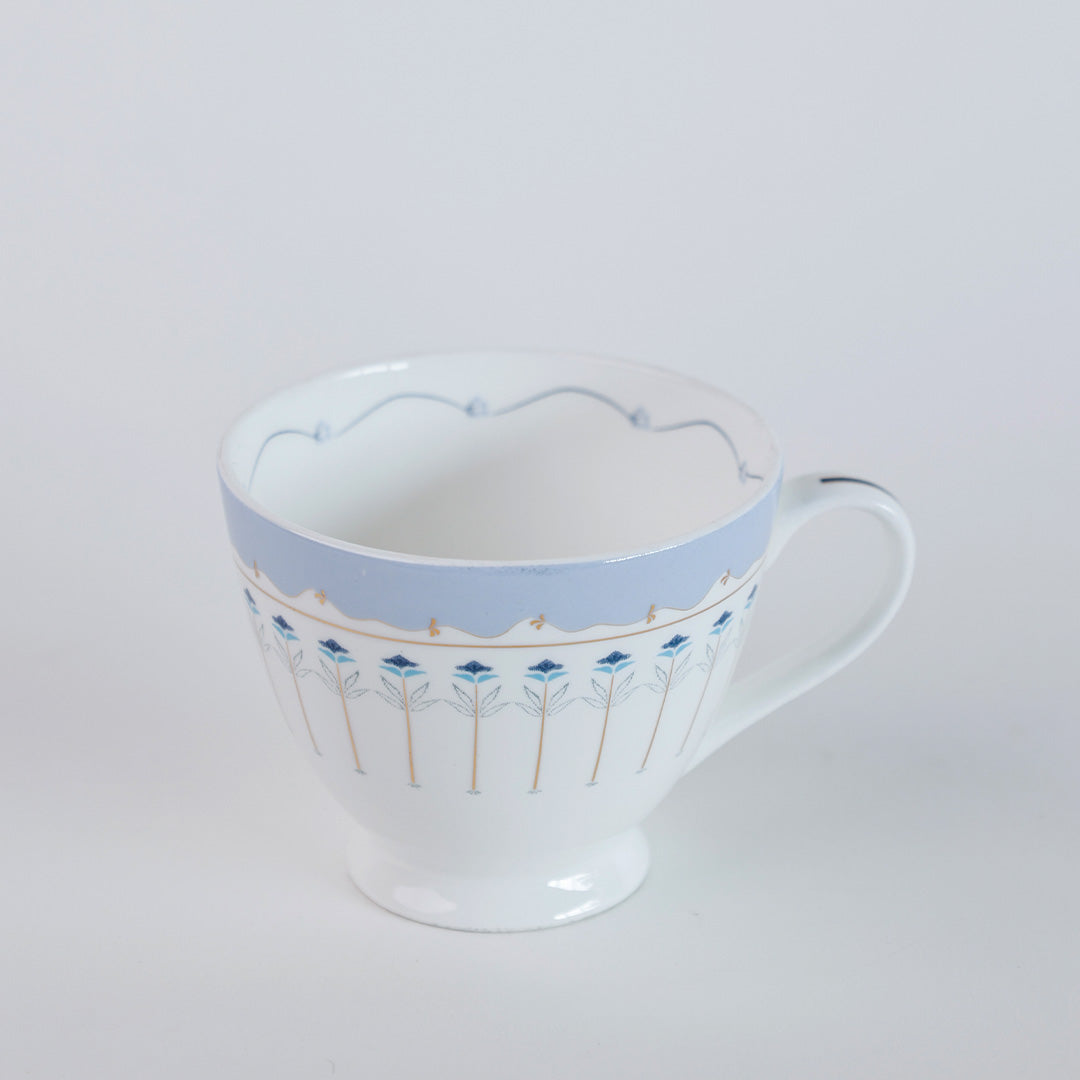 Magique by The Wishing Chair x Clay Craft, River of Flowers King Cup & Saucer, Set of 12, 180ml, (6 Cups + 6 Saucers)