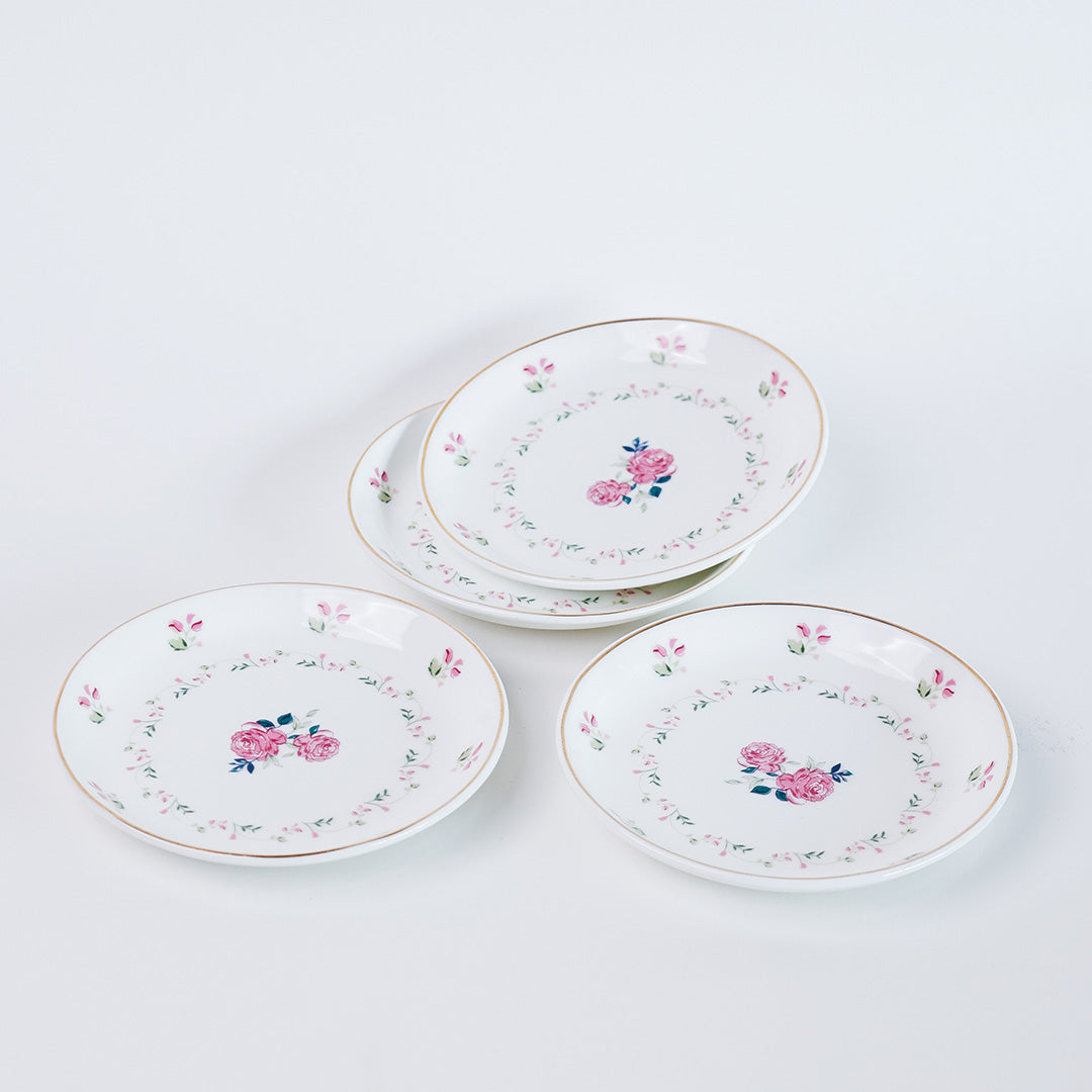 Magique by The Wishing Chair x Clay Craft, Portrait of a Rose Urmi Plates 5.5", Set of 4 (T01)