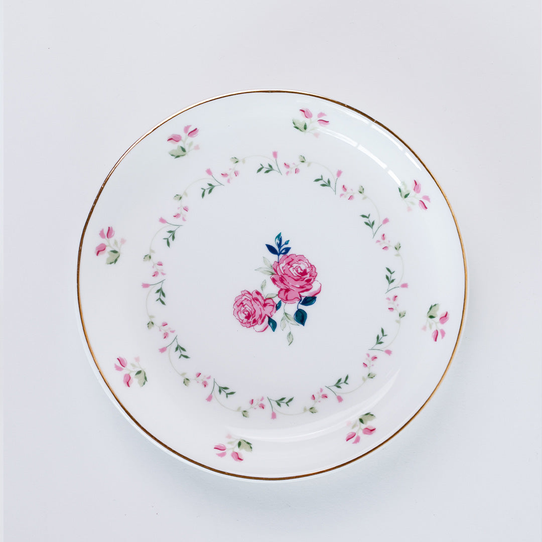 Magique by The Wishing Chair x Clay Craft, Portrait of a Rose Urmi Plates 5.5", Set of 4 (T01)