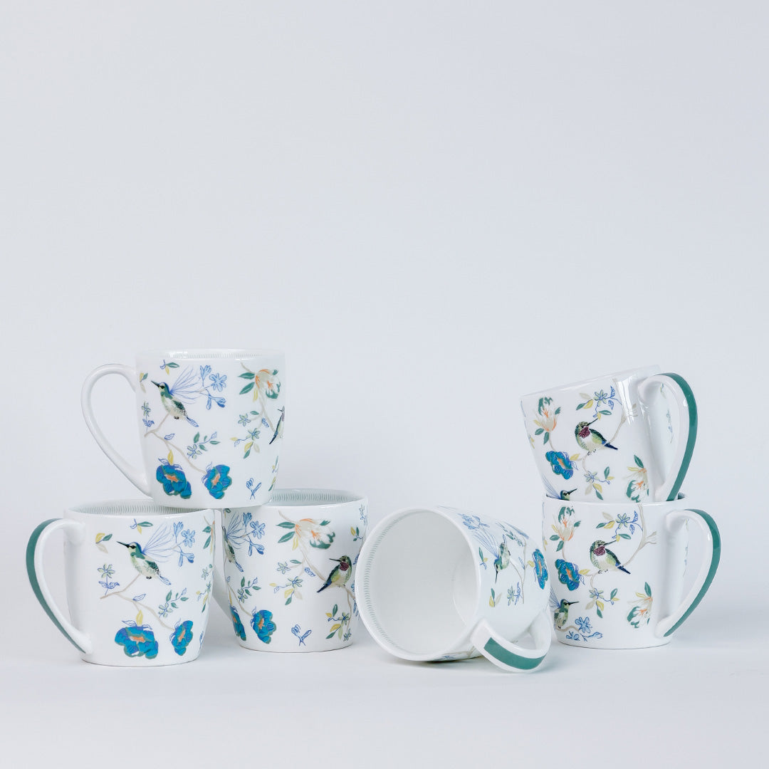 Magique by The Wishing Chair x Clay Craft, Paradise Summer Alton Coffee & Tea Mug Set of 6, 180 ml (PS2)