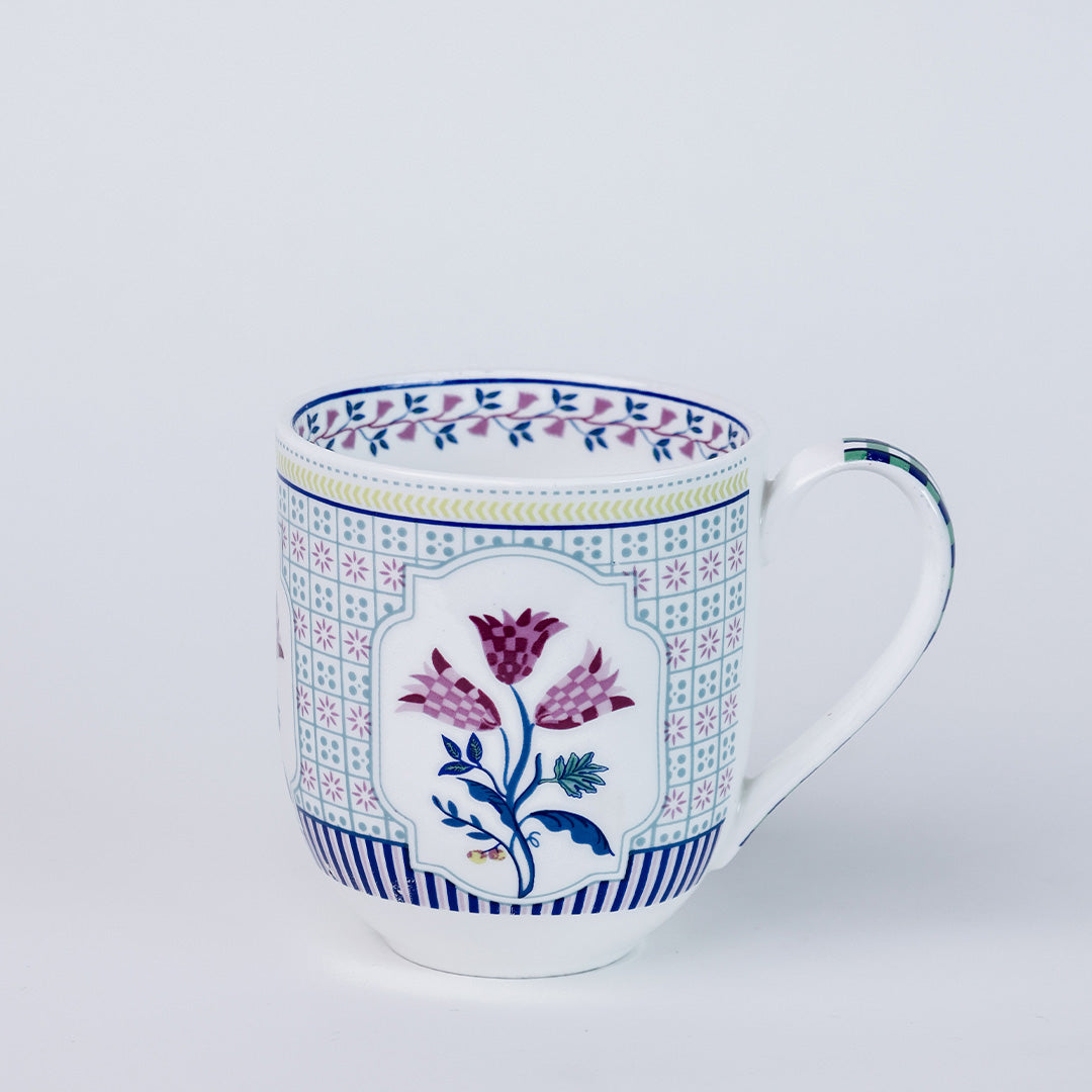 Magique by The Wishing Chair x Clay Craft, Tulip Garden ZEAL Coffee & Tea Mug Set of 6, 250 ml (TG2)
