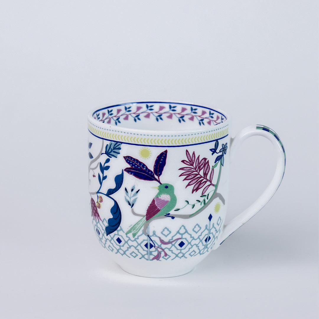 Magique by The Wishing Chair x Clay Craft, Tulip Garden ZEAL Coffee & Tea Mug Set of 6, 250 ml (TG1)
