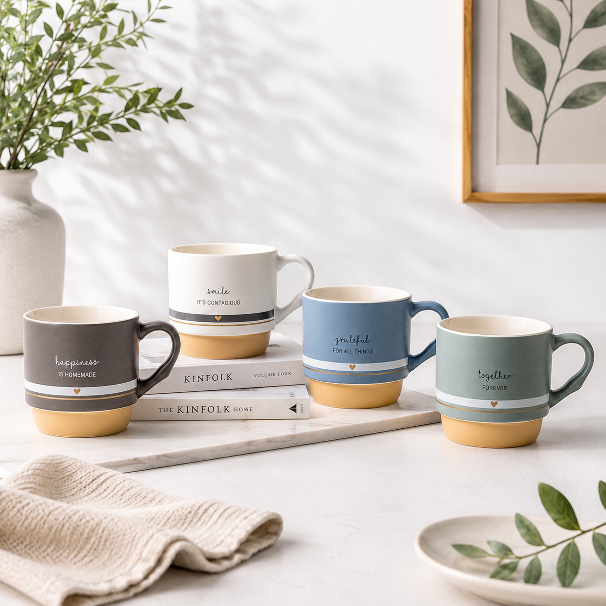 Clay Craft Cove Trunk Pebble Ceramic Coffee & Milk Mug with Printed Quotes