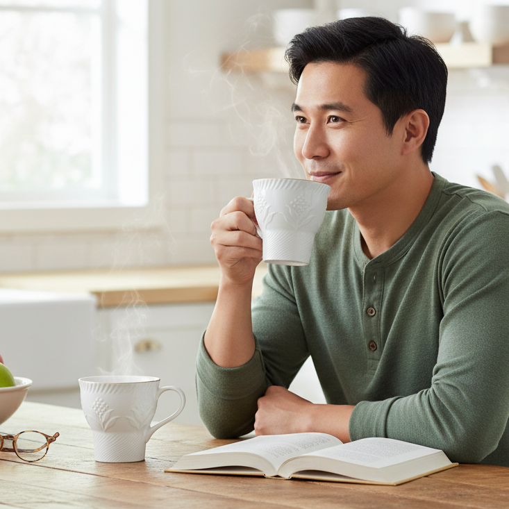 Clay Craft Aster Impression 1101 Goldline Coffee & Tea Mugs Set of 6