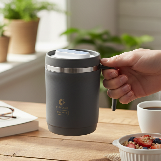 Vacbott Dyona Mug 400ml – Double Walled | 24-Hour Hot & Cold | Leak-Proof Travel Mug