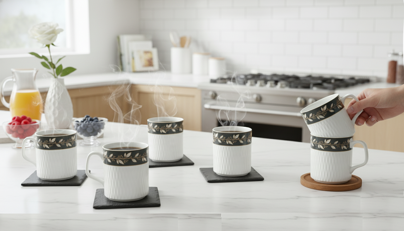 Clay Craft Allure Prasto Coffee & Tea Mugs Set of 6 (P208)