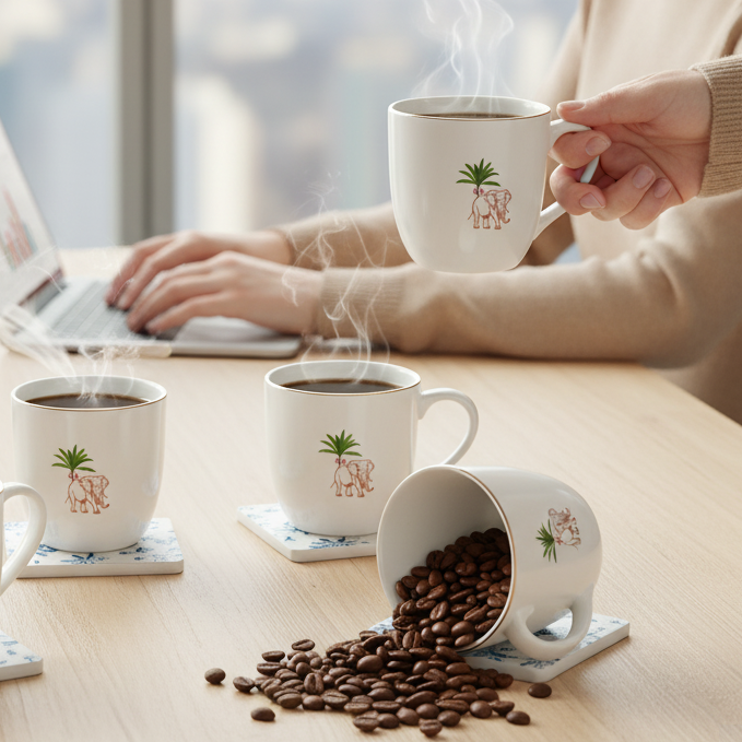 JCPL Oscar Pristine Coffee & Tea Mugs Set of 6 (PS408)