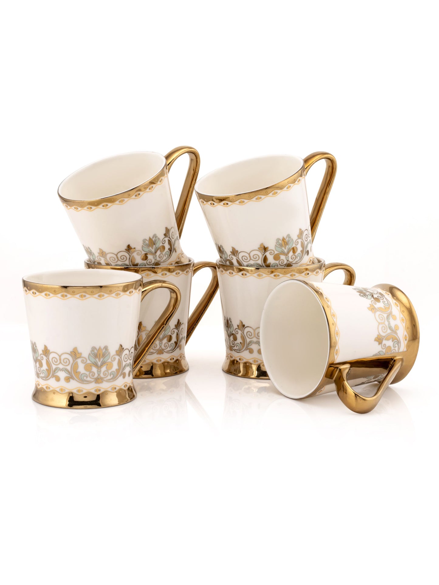 Peter Ebony Coffee & Tea Mugs, 150ml, Set of 6 (E699)